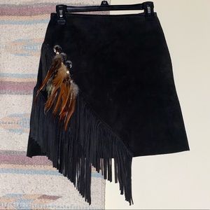 Fringe Suede Skirt